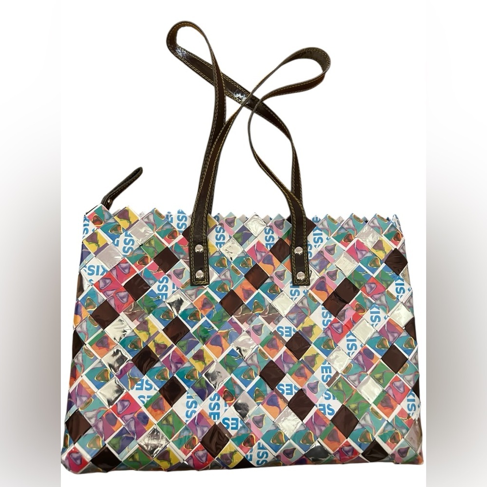 Nahui Ollin handmade recycled Candy Wrapper Handbag purse tote